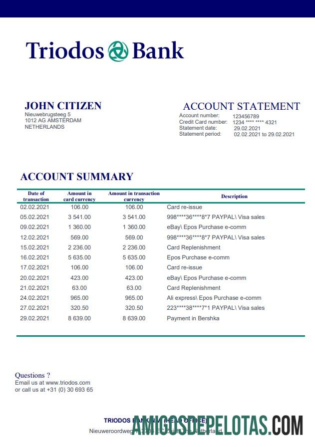 Netherlands Triodos Bank modelo